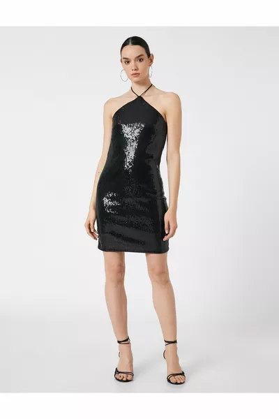 ميني الترتر مساء اللباس ربطة عنق في الرقبة