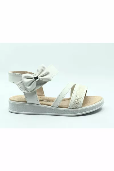 İremsu klittenband meisjes sandalen met strik stenen WHITE-SIMLI