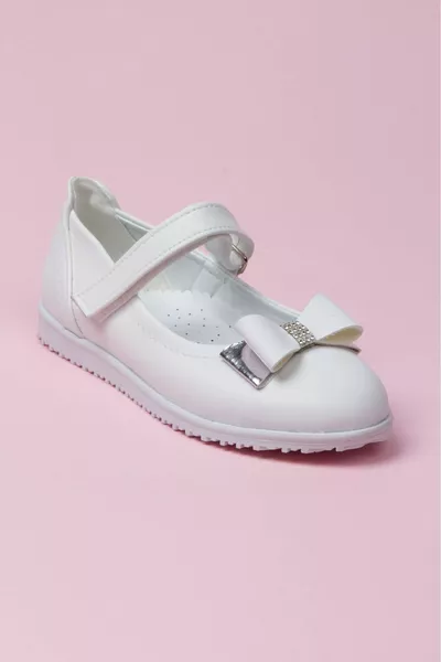 تفاصيل القوس ، أبيض ، العظام ، شقق الباليه للأطفال ، عطلة ، حفل ، زفاف ، أحذية مدرسية