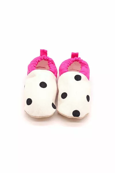 Bottines pour bébé en coton - Pois