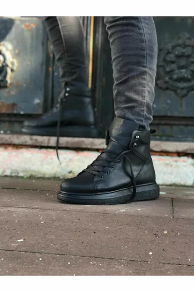 حذاء نعل عالي  أسود (نعل أسود)