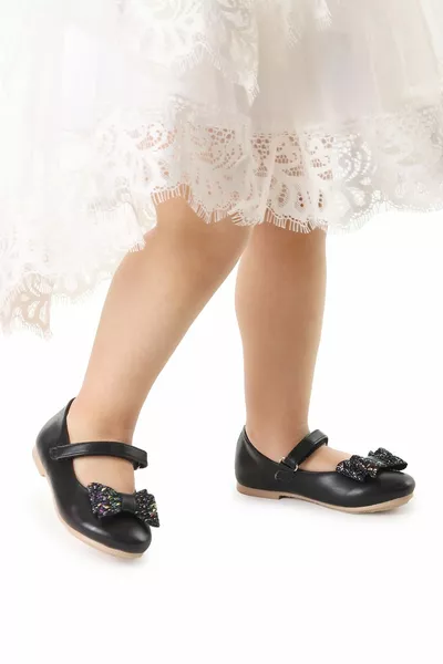 Велкро панделка за момичета Балетни балетки Aegean  Skin