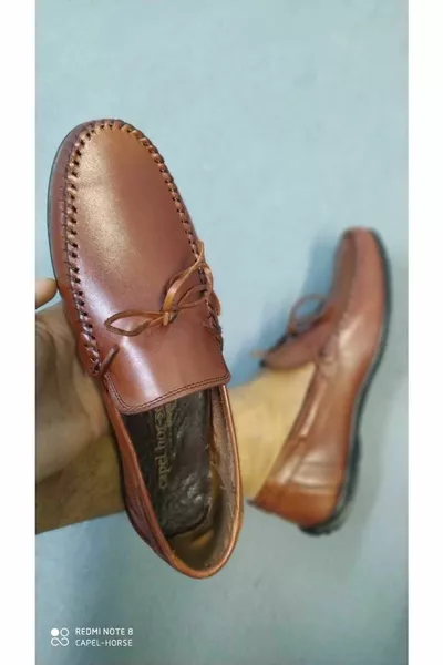 أحذية الصيف للرجال الداخلية جلد طبيعي الجانب الرباط