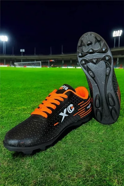 أحذية كرة القدم للرجال أحذية كرة القدم جير أسود - برتقالي