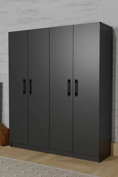 ARMADIO ARENA ANTRACITE GRIGIO 4 ANTE, 2 APPENDIABITI, 6 RIPIANI