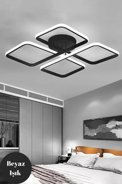 ثريا سقف نوڤم سوداء مع لمبات LED فائقة البياض