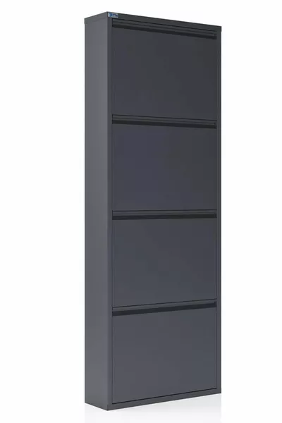 4-Tier Metal Shoe Rack - Anthracite