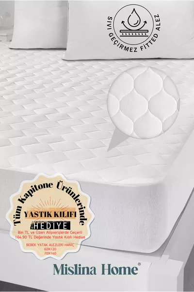 Капитониран микрофибърен водоустойчив протектор за еднолегло или двулегло, с пълно покритие и еластични краища