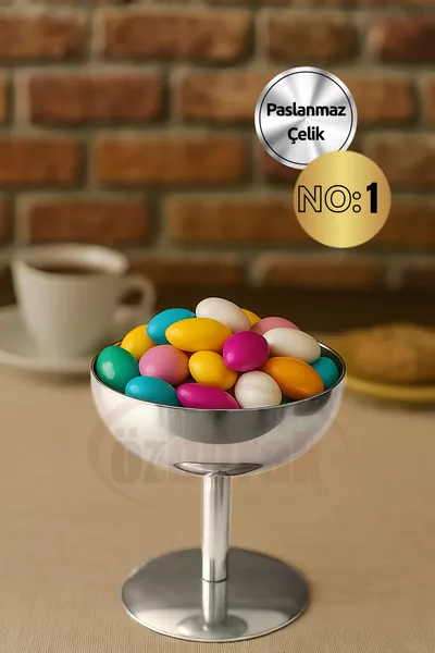 حامل حلوى من الصلب مع أقدام لتقديم الحلويات والآيس كريم القطر: 8 سم الطول: 8 سم