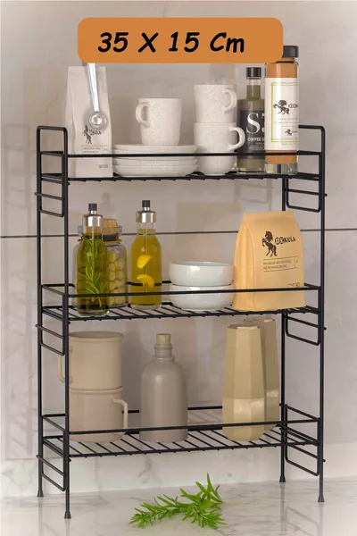 3-Tier Kitchen Shelf Bathroom Cabinet Multi-Purpose Organizer Spice Rack Countertop Shelf Organizer