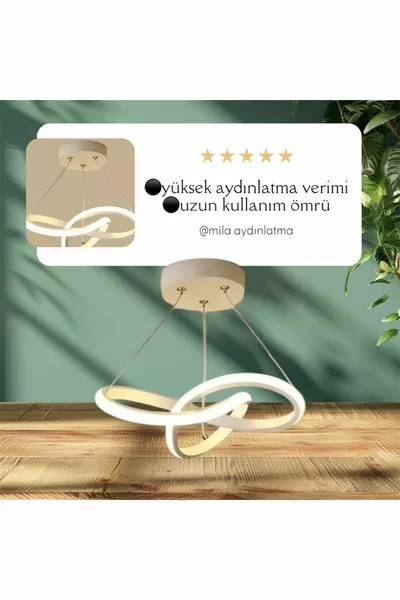 ثريا دورانجي الحديثة المفردة البيضاء بإضاءة LED بيضاء للمساحات: صالون، مطبخ، غرفة، مدخل