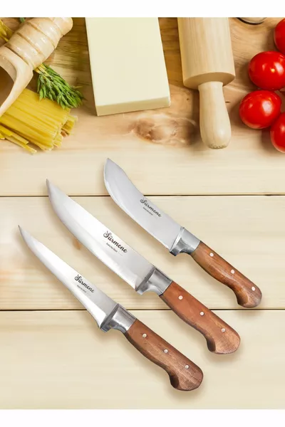 Handmade 3-Piece Stainless Steel Knife Set