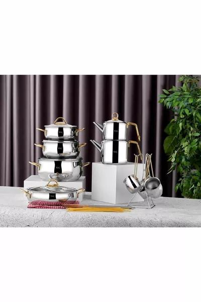 Vallena Partial Steel Wedding Set Gold