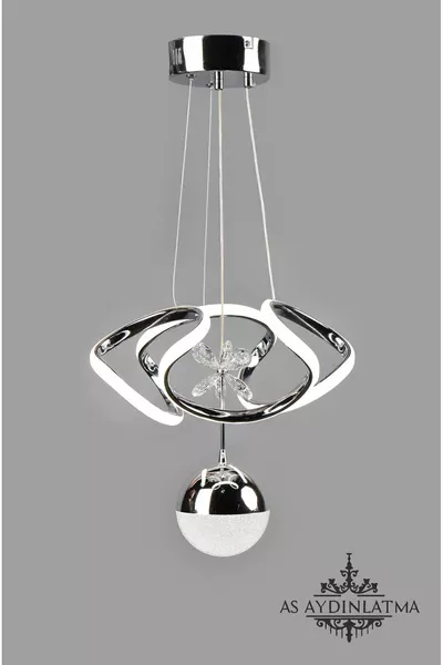 3-Farben-LED-Deckenleuchte, klein, chrom, ideal für Wohnzimmer, Küche, Schlafzimmer, Flur