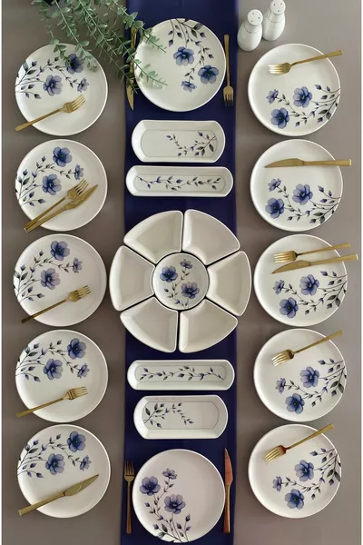 Mor Menekşe  Kişilik  Parça Kahvaltı Takımı, şık ve zarif tasarımıyla sofralara renk katıyor