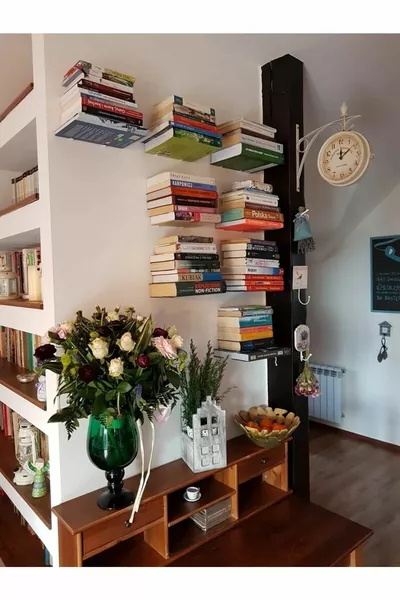 Supporto per Libri da Parete Magico, Modello di Libreria Decorativa in Metallo, 3 Pezzi