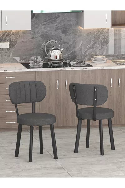 Azra Series Kitchen Chair, Dining, Garden, Cafe, Modern Chair 1 Piece - Anthracite