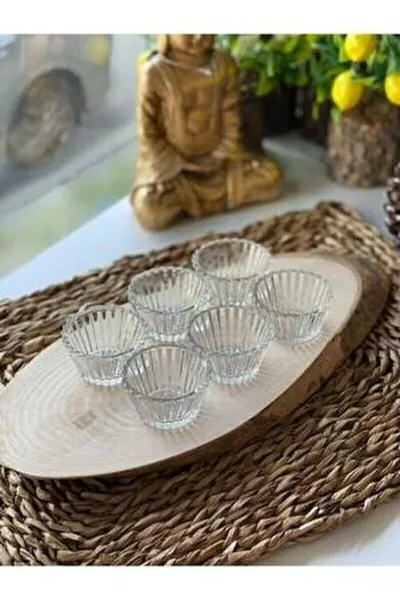 Glass Jam and Coffee Side Bowl, Sauce Dish, Mini Serving Dish Set of 6, Transparent Color