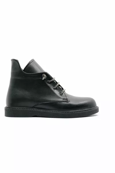 Feles Гумена подметка против хлъзгане Каменна дантела Детайлни дамски ботуши ЧЕРЕН