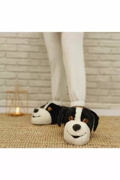 Unisex Cane Figura Peluche Panduf Casa Scarpe Stivali Da Casa Tenere Il Piede Caldo