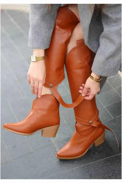 Milla Tan Skin Plug On Heels Ботуши и ботуши