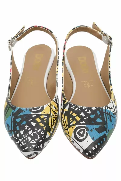 جلد نباتي نسائي متعدد الألوان باليه مسطح - تصميم دوامة أبدية