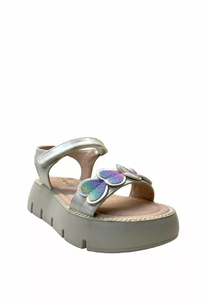  Meisjes Parelmoer Hart Kleurrijke Glitter Sandalen