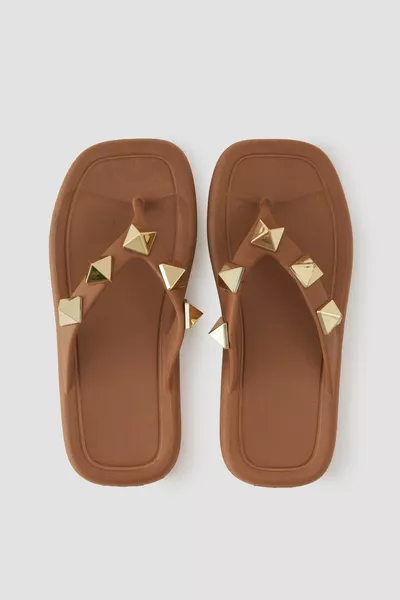 Quartz Brown Stone Flip Gel Cottage - Sandales décontractées