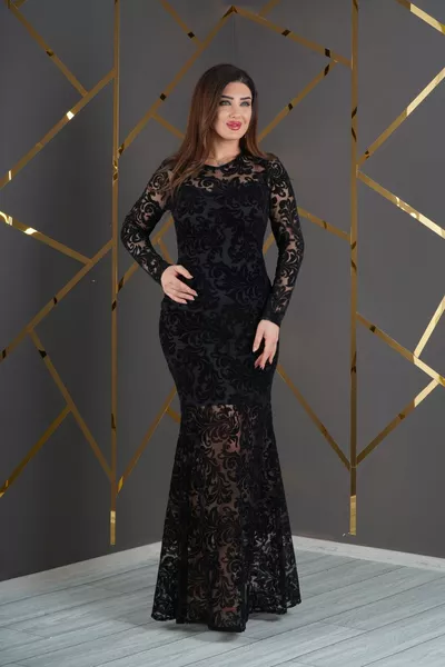 قطيع مطبوع طويل السمك اللباس مساء اللباس على تول مرنة