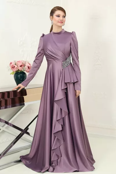 الساتان Nazende الحجاب فساتين السهرة