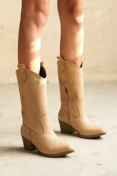 Women's Delmar Cowboy Boots - Nude