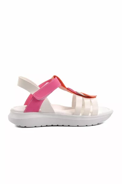 Shing -f Mädchen Sandalen Weiß-fuchsia-pink