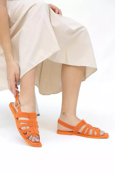 Xayah Natuurlijk Leer Materiaal Beige Dames Sandalen 