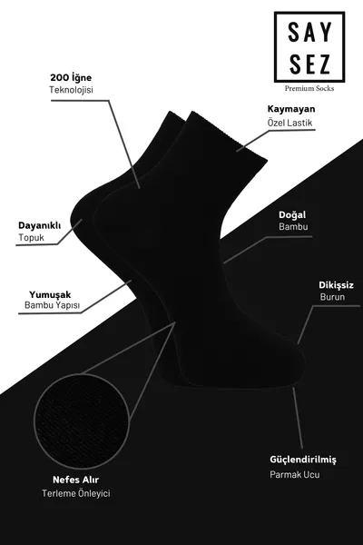 Bamboe Heren Halve Kuit Zwarte Sokken Naadloos Premium In Doos Set van 5