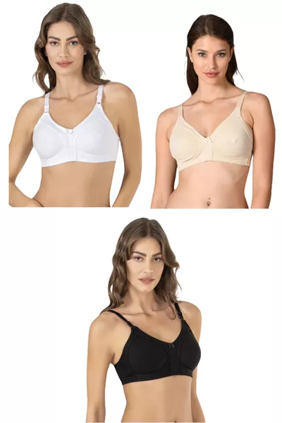 ЖЕНСКИ ПАМУЧЕН СУТИЕН С ГРЕБЕН 3 ОПАКОВКИ 