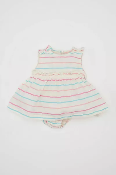 Новая полосатая хлопковая безрукавная одежда для новорожденной девочки HS