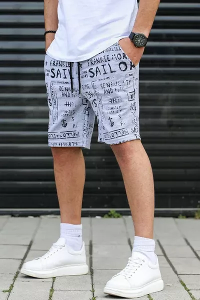 Grau bedruckte Caprihose 