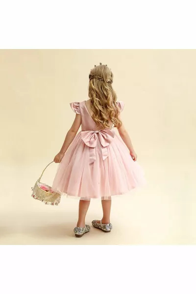 Helsinki Inci Detaylı Amerikan Satenli Kız Çocuk Abiye - Kız Çocuk Elbisesi