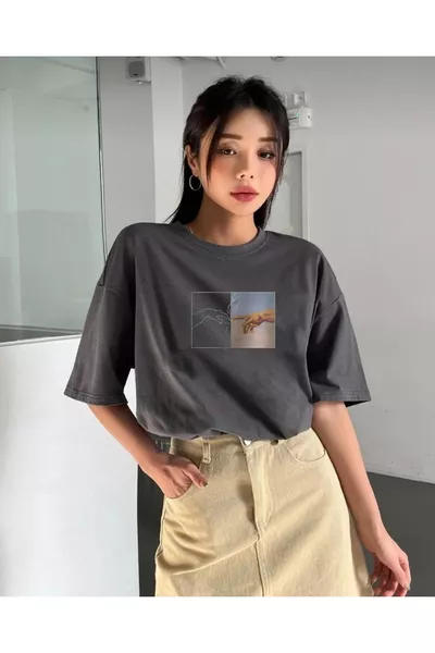 Trendig bedrucktes FÜME Oversize-T-Shirt Unisex