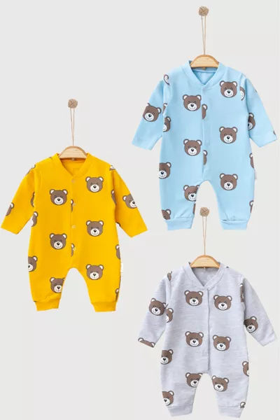 3-delig Babysuit met Beerprint van % Katoen