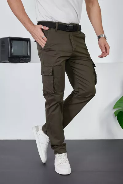 Herren Cargo-Hose mit Taschen, bequemer Schnitt, elastisch, neue Saison