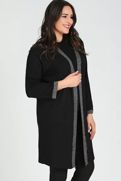 Вязаный кардиган большого размера с блестками и застежкой на пуговицы