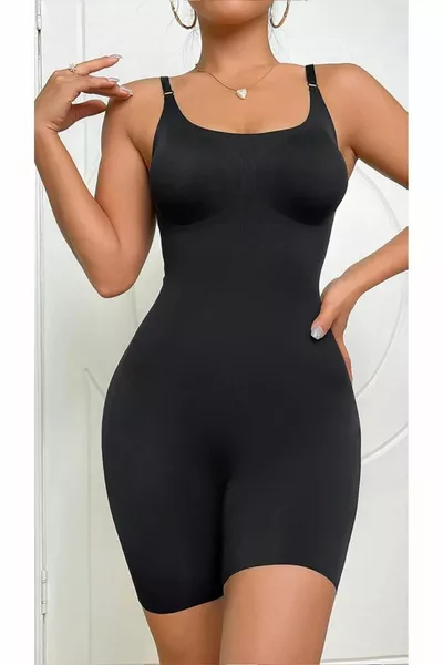 كورسيه كامل للجسم قابل للتعديل بفوّالآنجل لتنسيق الصدر والخصر والبطن والأرداف باللون الأسود