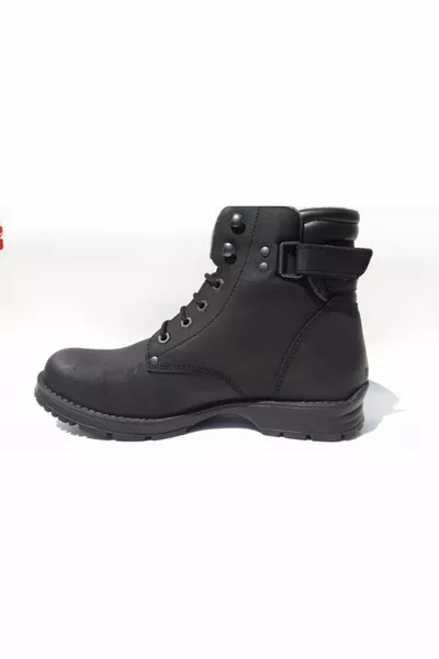  Bottes unisexes en cuir véritable nubuck noir
