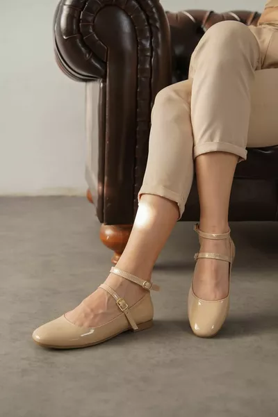 حذاء مسطح باليه لافينزو للسيدات - جلد بعشرة براءات اختراع