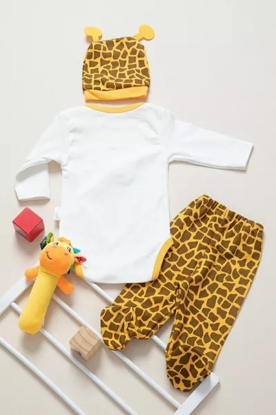 Unisex Baby Giraffa Giraffa Vestito 3 Pz