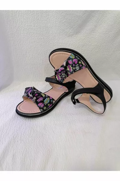 ЧЕРНЫЕ БОСОНОЖКИ НА МЯГКОЙ ПОДОШВЕ ДЛЯ ДЕВОЧЕК