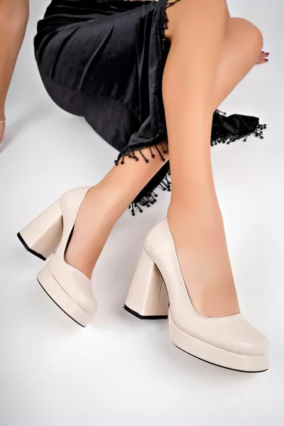 Padded Heel Platform Décolleté Skin Shoes