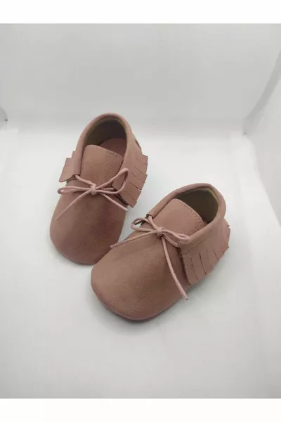 Getrocknete Rose Wildleder Baby Mädchen Loafer Babyschuhe