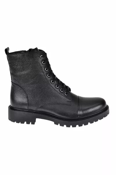 Stivali da uomo postali in vera pelle  nero